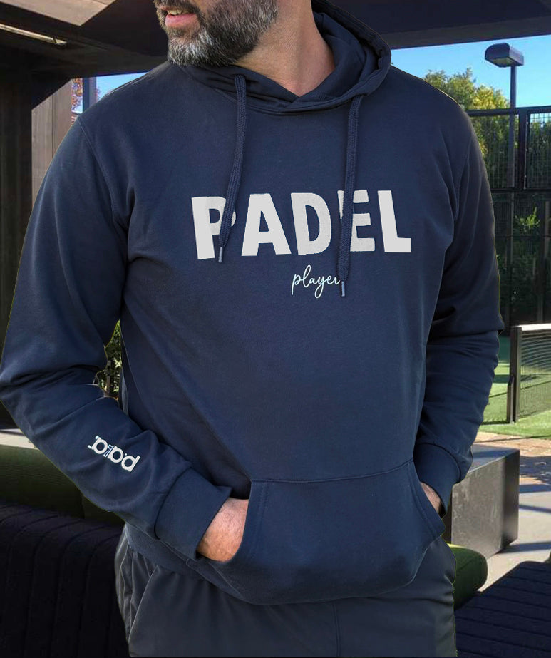 PADEL PLAYER NAVY BLUE WHITE LETTERS