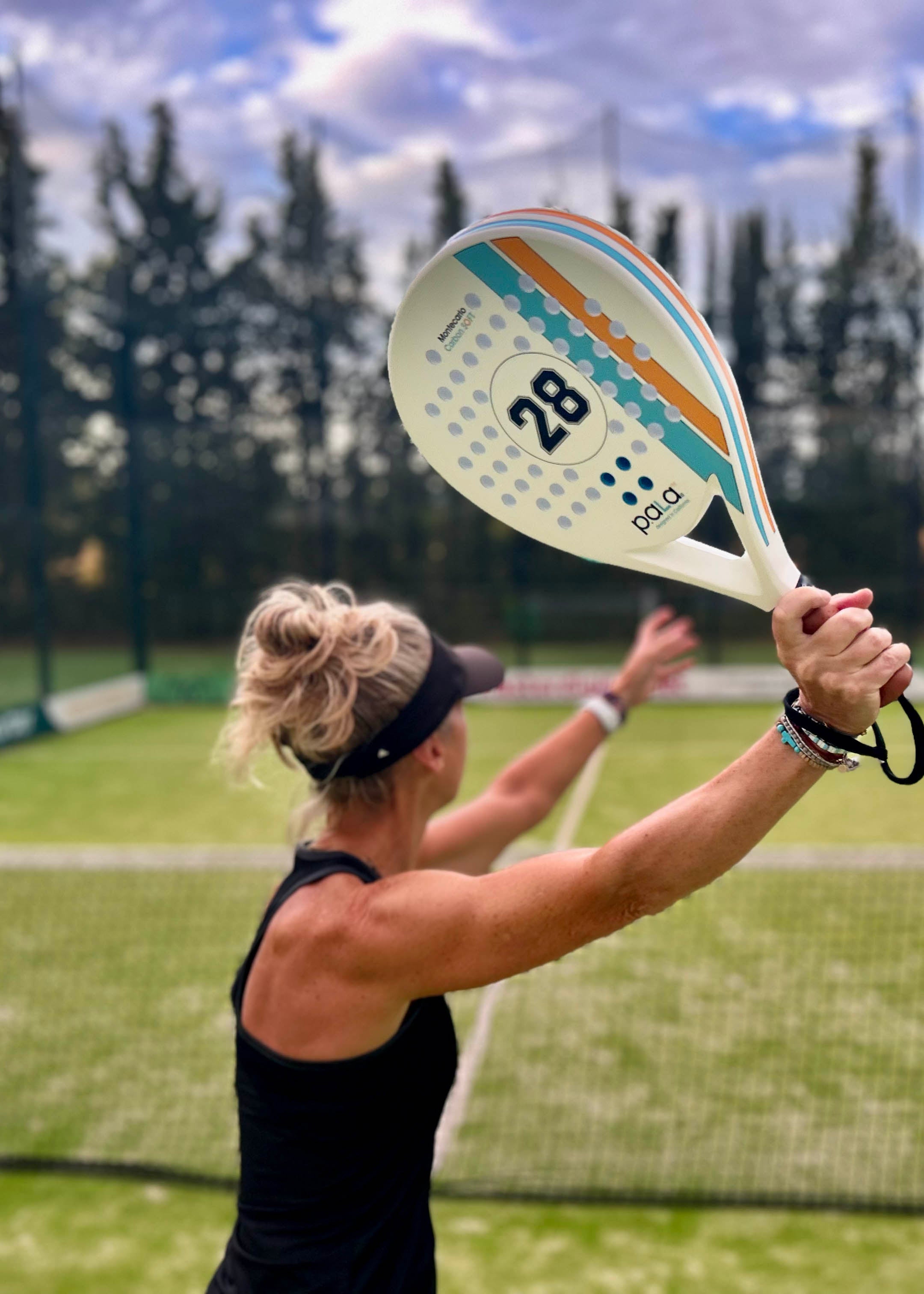 P.ala Montecarlo Padel Racket in action during a match, delivering power and accuracy
