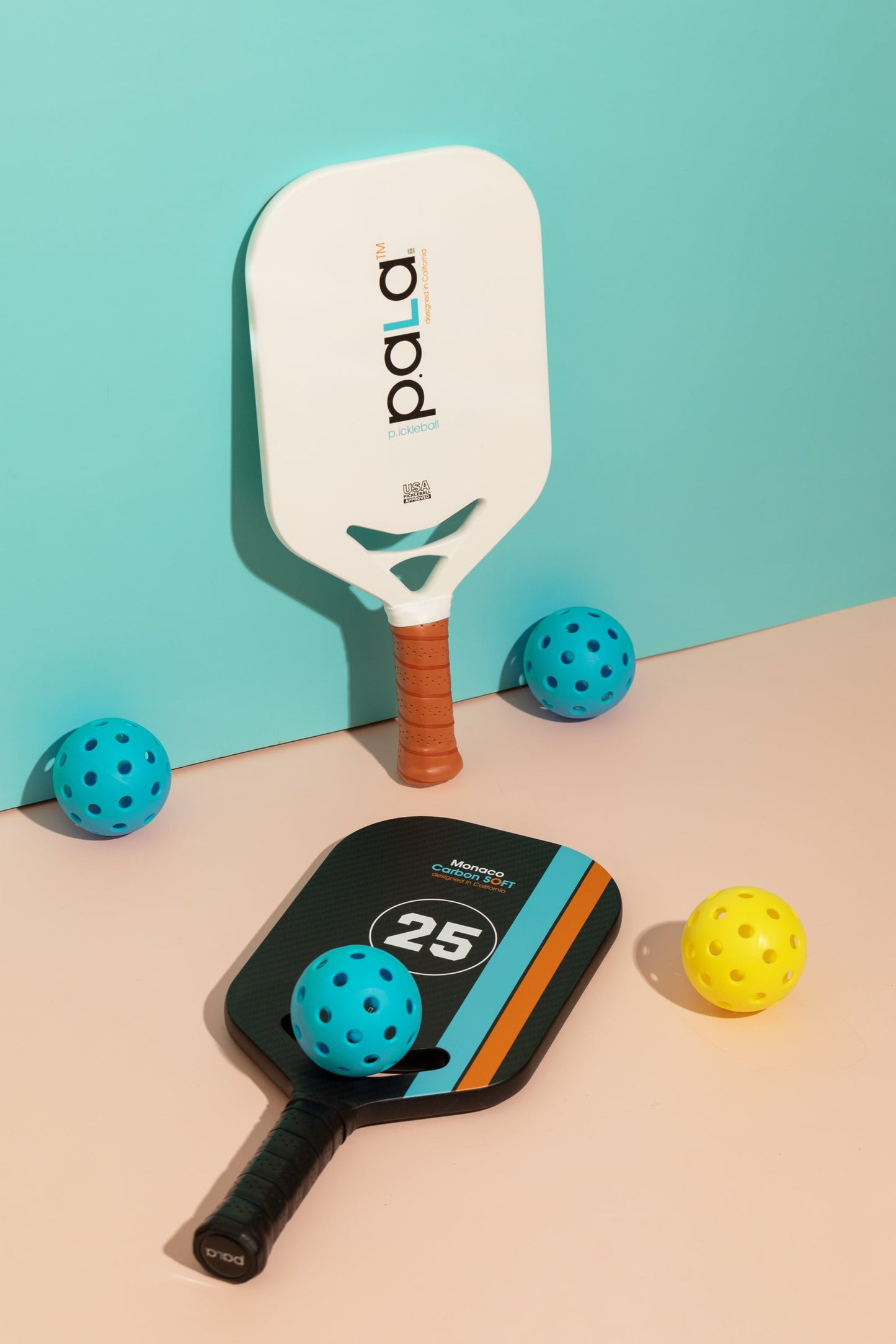 set of pickleball rackets carbon fiber longer handle faux leather grip light and full of control