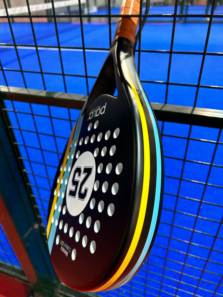 PALA PADEL RACKET DETAIL OF ROUND SHAPE AND COLORFUL DETAILS