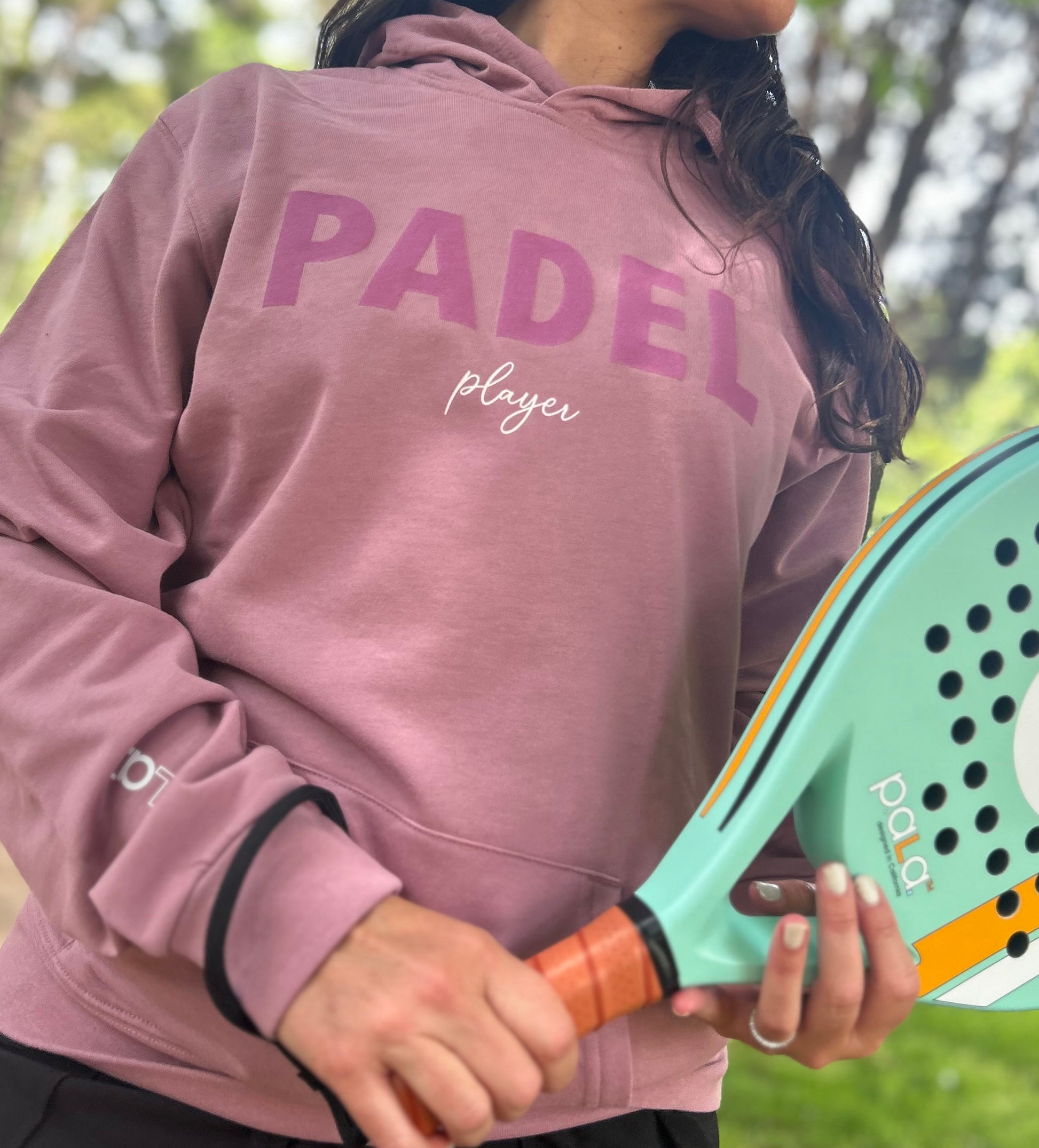 Dusty purple women's padel hoodie for all-season wear