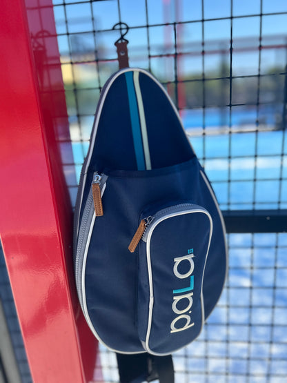 padel bag hanging with fence hook