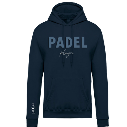 Stylish Navy Blue Padel Hoodie for men with brushed fleece fabric and kangaroo pockets