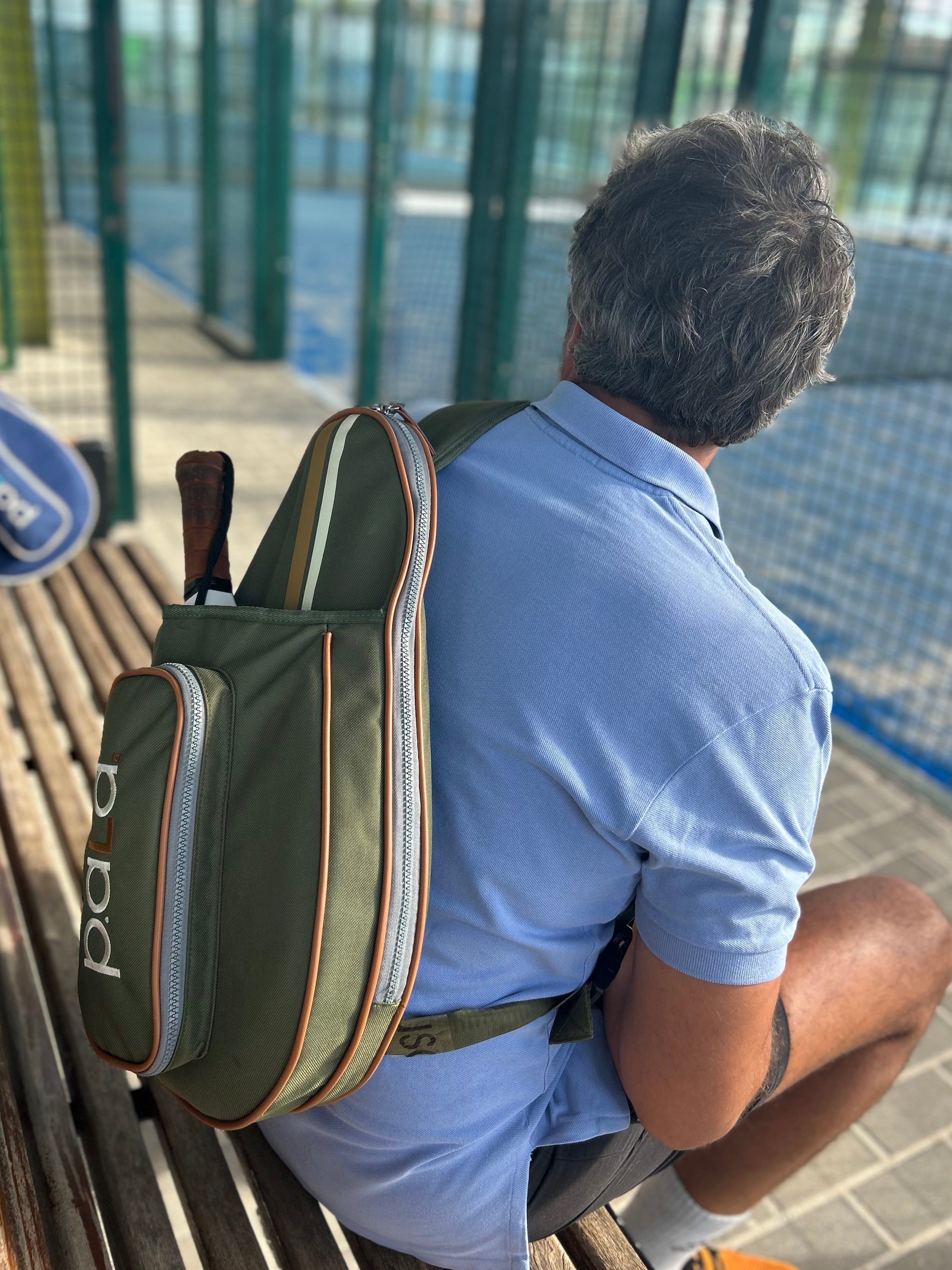 comfortable padel bag in a padel court