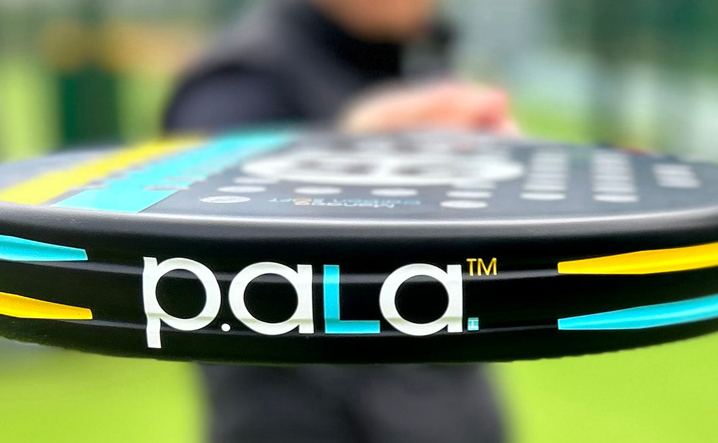 p.ala padel  for padel DETAIL LOGO P.ALA DESIGNED IN CALIFORNIA.